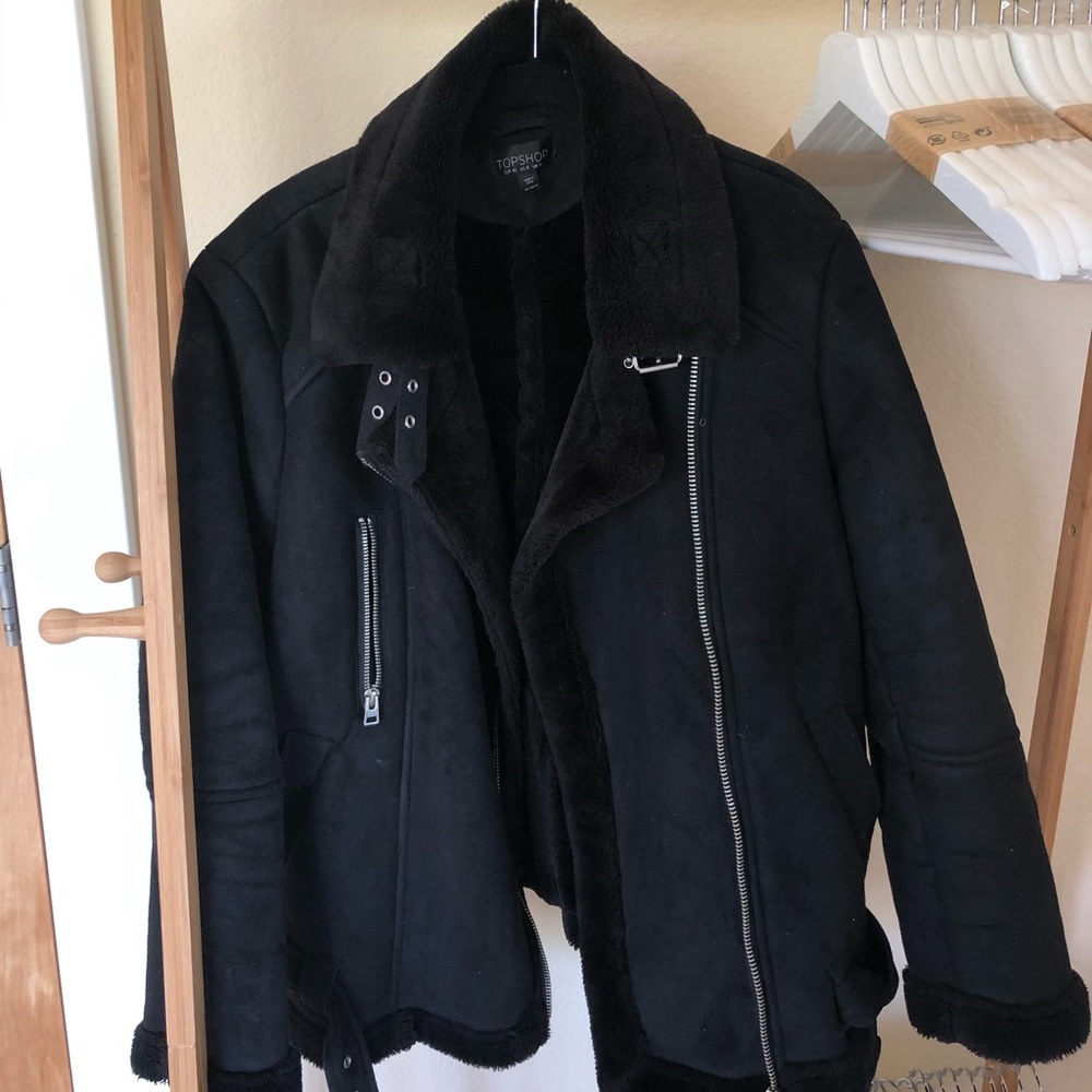 Topshop Black Teddy Jacket